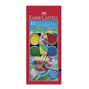 Boja vodena fi 24mm 12boja+kist Faber Castell 125011 blister