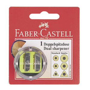 Šiljilo pvc s kutijom 2 rupe okruglo Faber Castell 185498 blister