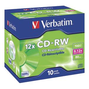 CD-RW 700/80  8x-12x JC Verbatim 43148