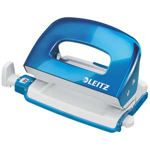 Bušač 2 rupe do 10 listova Wow Leitz 50602036 metalik svijetlo plava blister