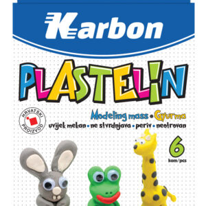 Plastelin KARBON 6 boja 100g P20/240