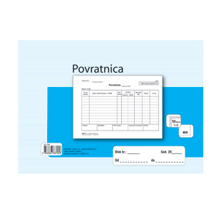 Obrazac A-19/NCR povratnica A5 1+2