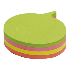 Blok samoljepljiv oblik Oblak 200L Global Notes 5836-39 neon sortirano blister