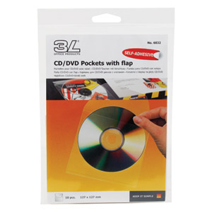 Etui za 1 CD pp samoljepljiv s klapom pk10 3L. blister