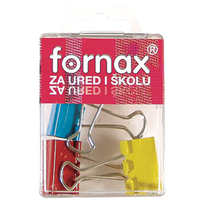 Kvačice za papir 25mm pk4 Fornax BC-31 sortirano blister