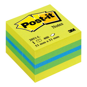 Blok samoljepljiv kocka 51x51mm 400L Post-it 3M.2051L
