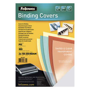 Korice za spiralni uvez 200my pvc A4 pk100 Fellowes crvene