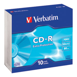 CD-R 700/80 52x slim Extra protection pk10 Verbatim 43415