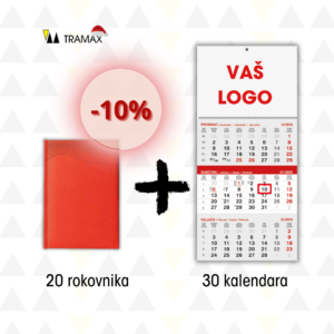 Rokovnik Talis crveni (20 komada) + poslovni kalendar  crveno plavi (30 komada)