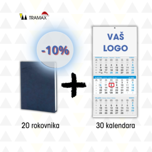 Rokovnik Jeans Royal plavi (20 komada) + poslovni kalendar sivo plavi (30 komada)